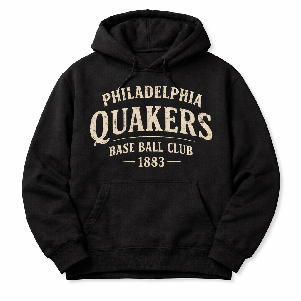 Philadelphia Quakers Hoodie – Vintage Philadelphia Baseball Club 1883 Hoodie – Retro Philly Baseball Sweatshirt – Old School Base Ball Club Streetwear