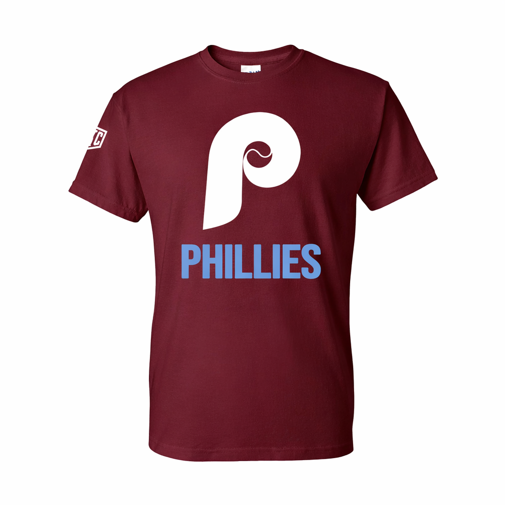 Philadelphia Phillies Maroon Baseball T-Shirt – Vintage Philly Baseball Fan Shirt – Unisex Game Day Tee