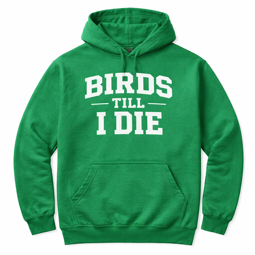 Birds Till I Die Hoodie – Philadelphia Football Fan Hoodie | Philly Eagles Inspired Kelly Green Hoodie | Philly Streetwear Pullover
