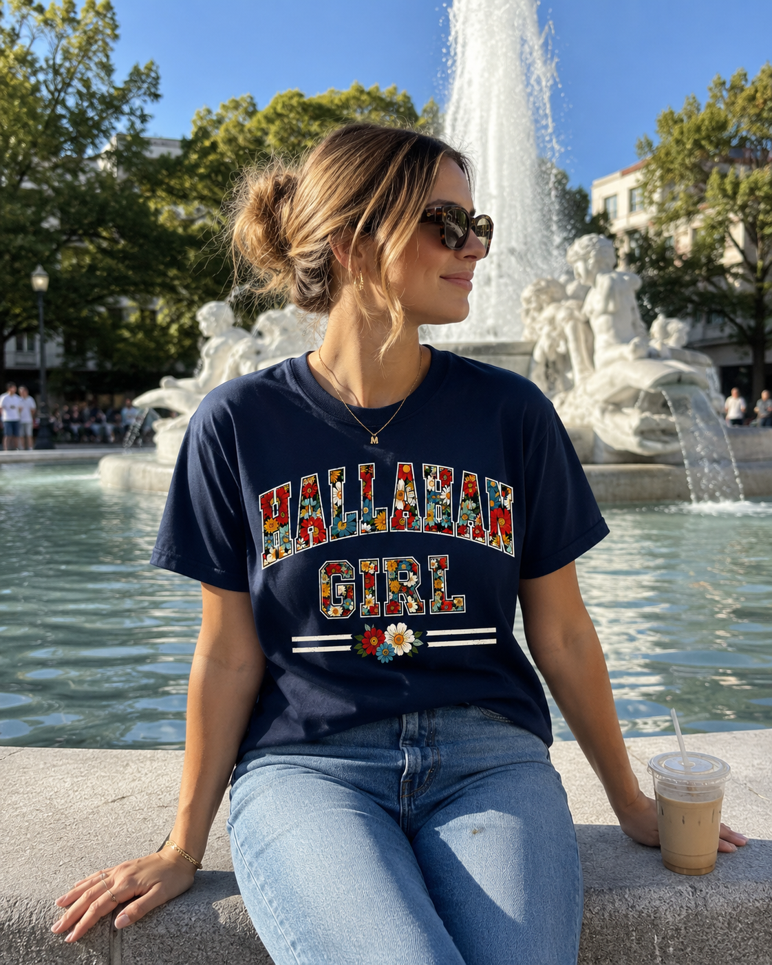 Hallahan Girl Floral Varsity Summertime Philadelphia Tee