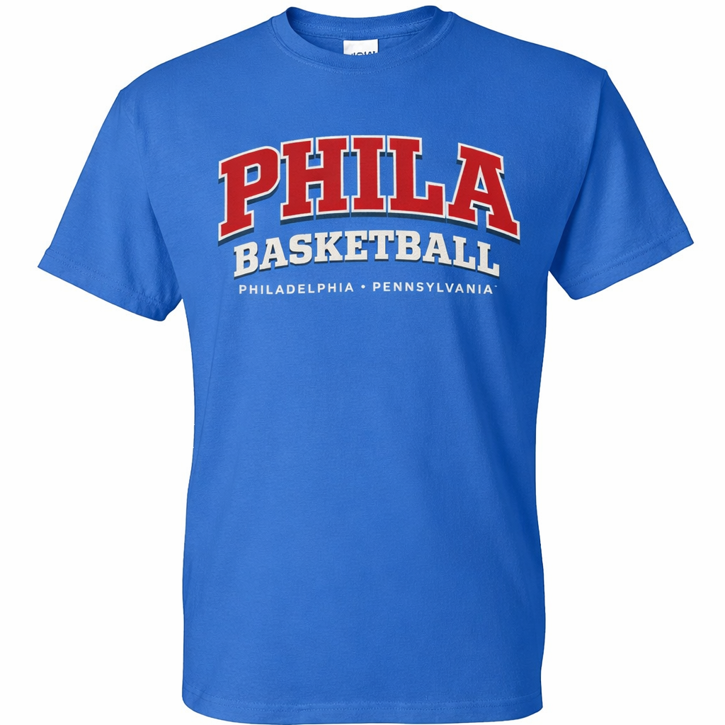 Philadelphia 76ers Shirt – PHILA Basketball T-Shirt | Sixers Fan Apparel, Philly Basketball Tee, Royal Blue Shirt