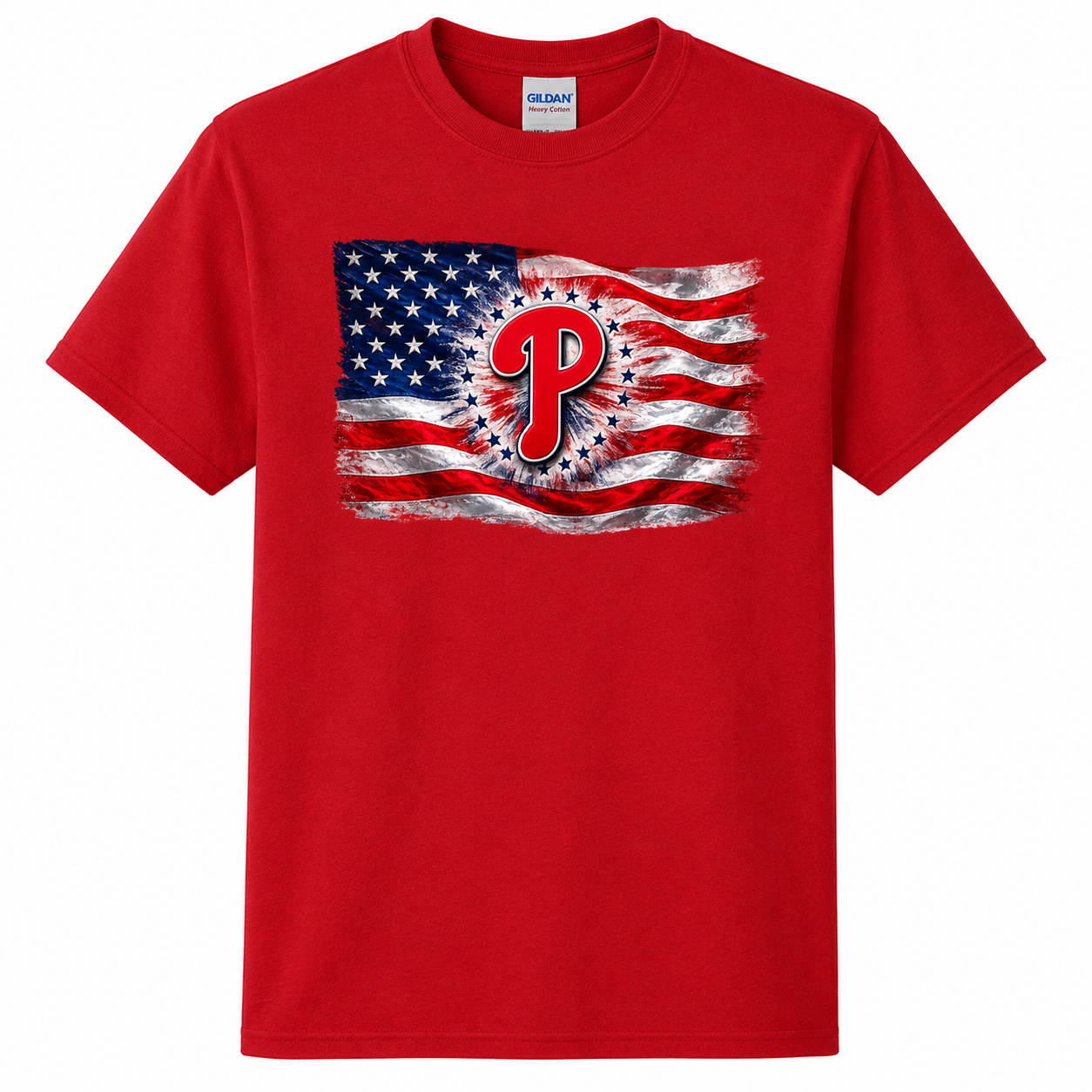 Phillies Patriotic Flag T-Shirt | Philadelphia Baseball 250th Anniversary Independence Day Tee
