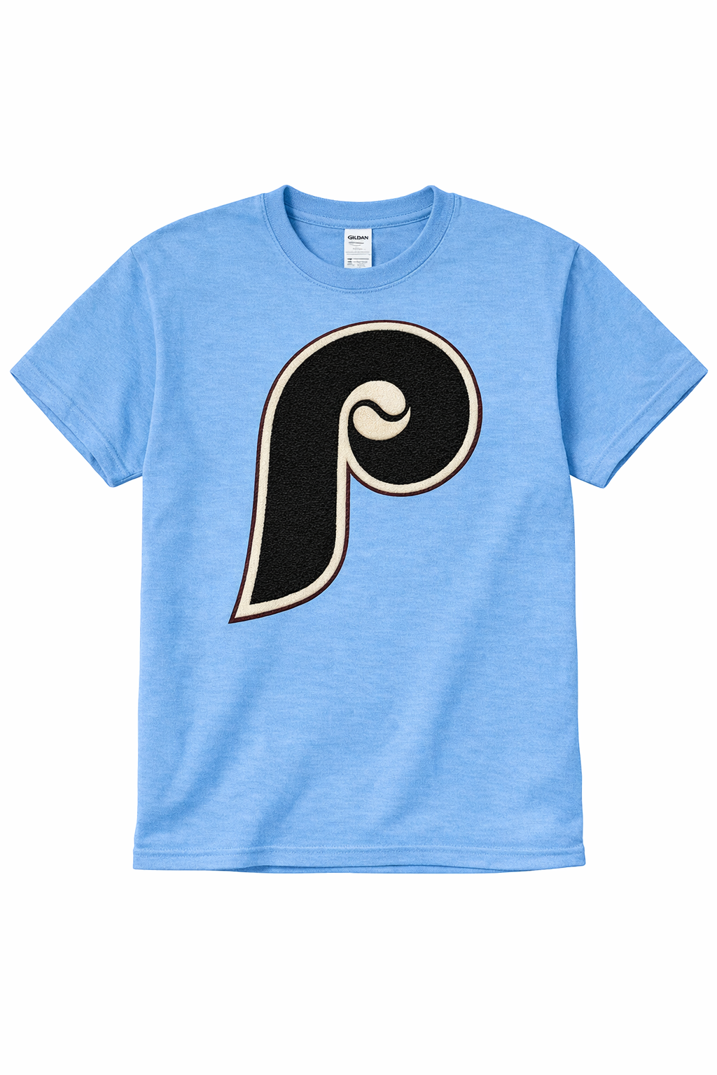 Philadelphia Phillies Black “P” T-Shirt – Powder Blue / Carolina Blue Vintage Style Tee | Retro Phillies Shirt | Philly Streetwear
