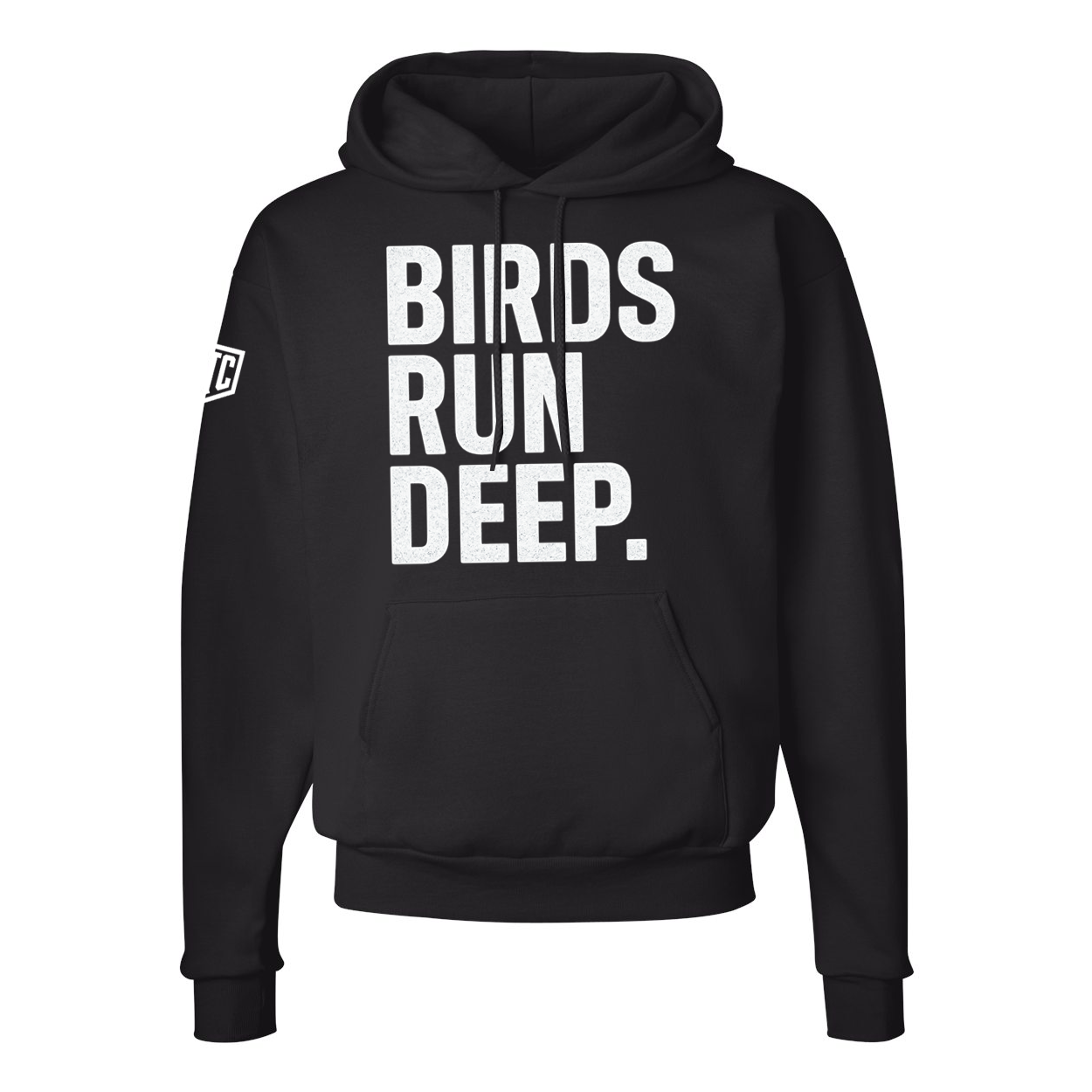 BIRDS RUN DEEP Hoodie – Black Vintage Philly Football Hoodie | Philly Tee Co. Exclusive