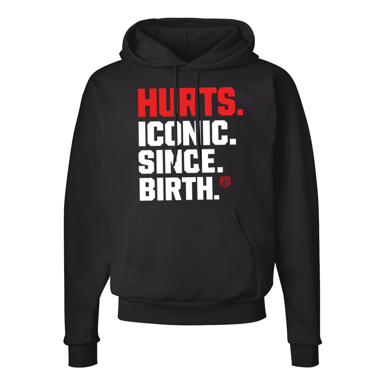 HURTS ICONIC SINCE BIRTH Hoodie – Jalen Hurts V2 Philadelphia Football Hoodie | Philly Eagles Fan Hoodie | PhillyTeeCo Exclusive