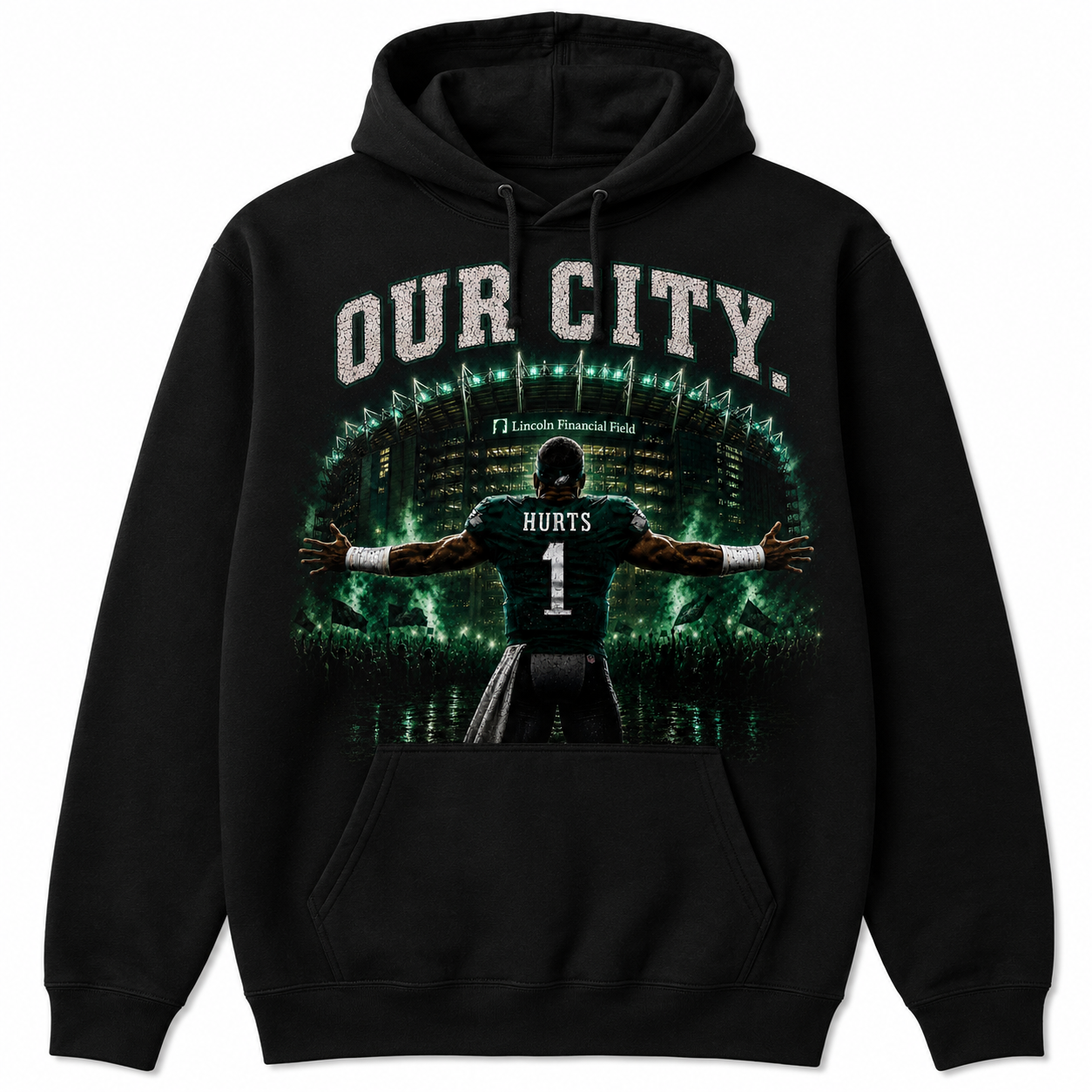 Our City Jalen Hurts Hoodie | Philadelphia Football Hoodie | Eagles Fan Pullover