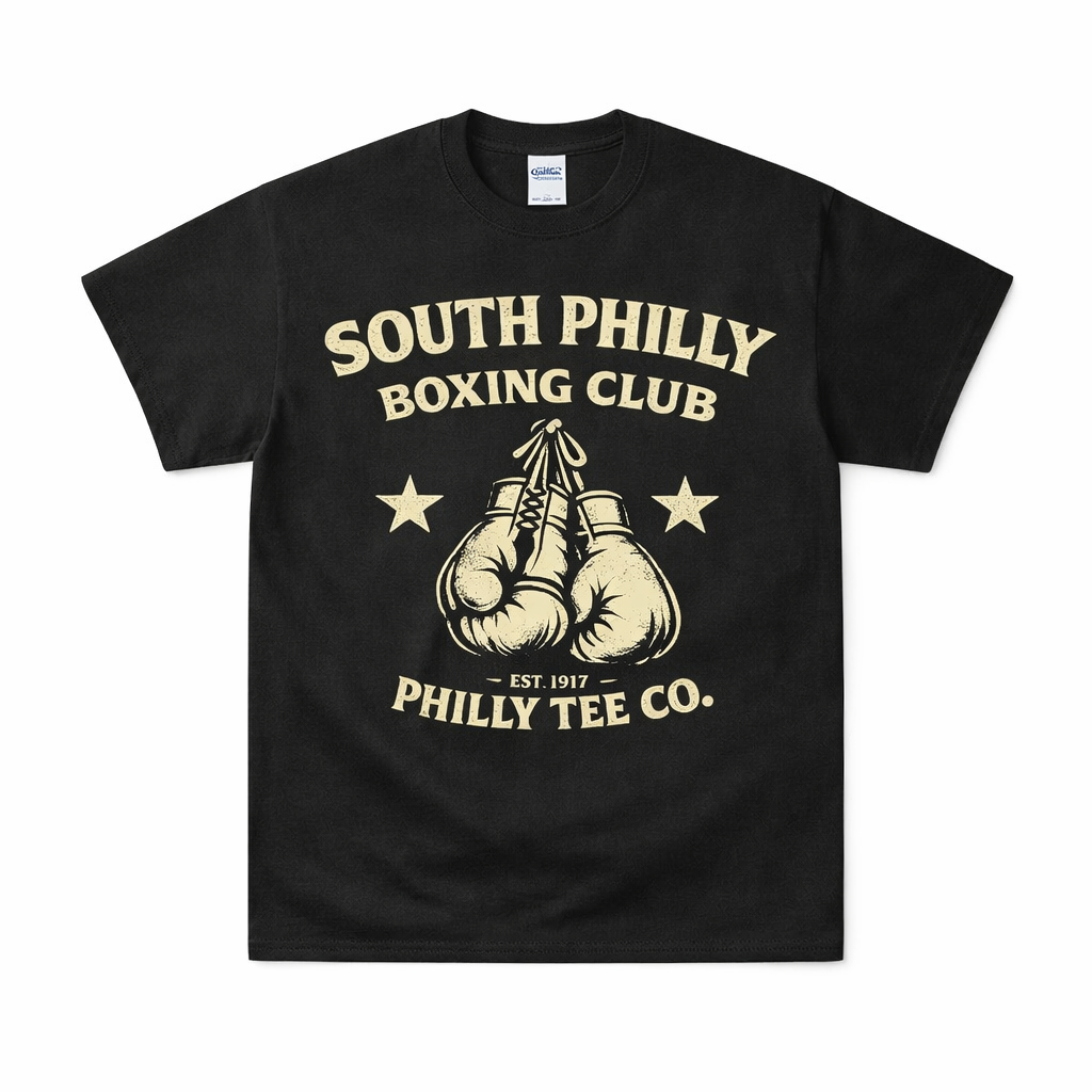 South Philly Boxing Club T-Shirt (Vintage Boxing Gloves) | Philly Tee Co.