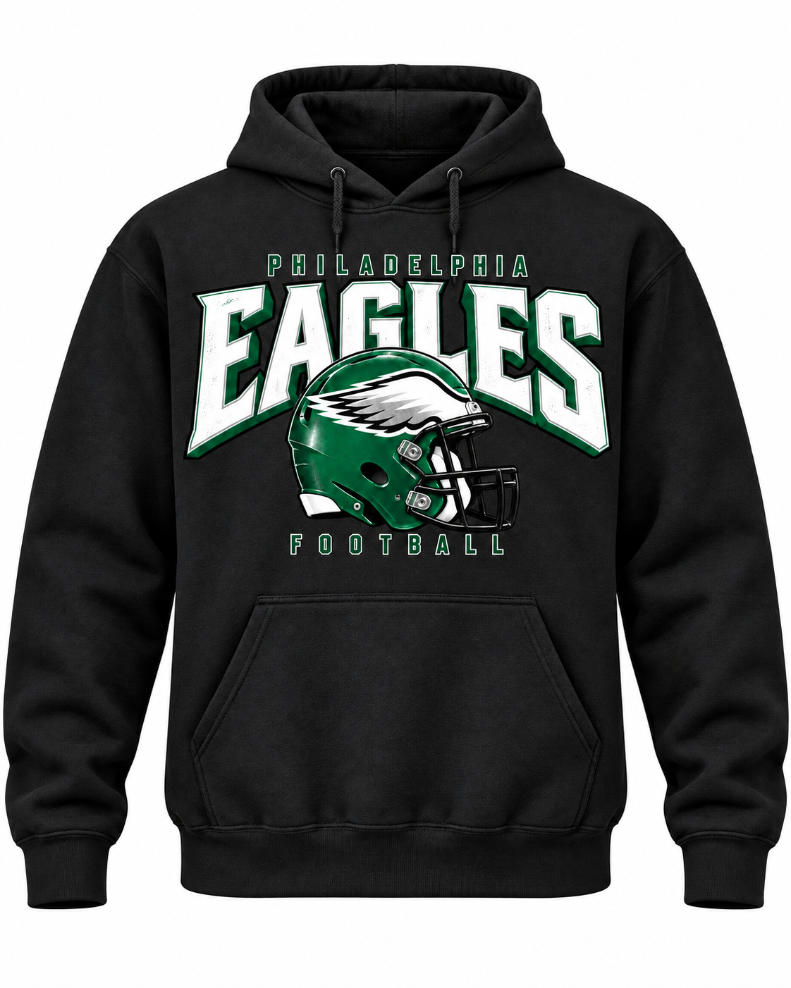 Philadelphia Eagles Helmet Graphic Hoodie – Black