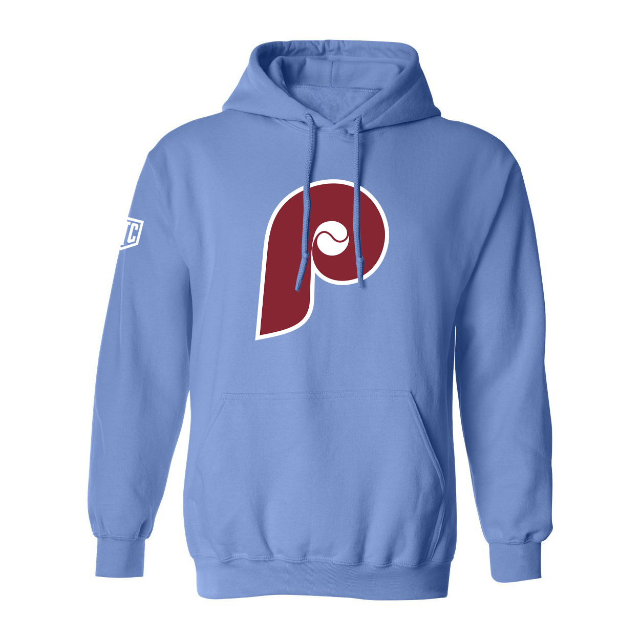Philadelphia Phillies Vintage P Hoodie – 1970s Retro Logo Baseball Sweatshirt – Classic Powder Blue Philly Baseball Pullover for Fans