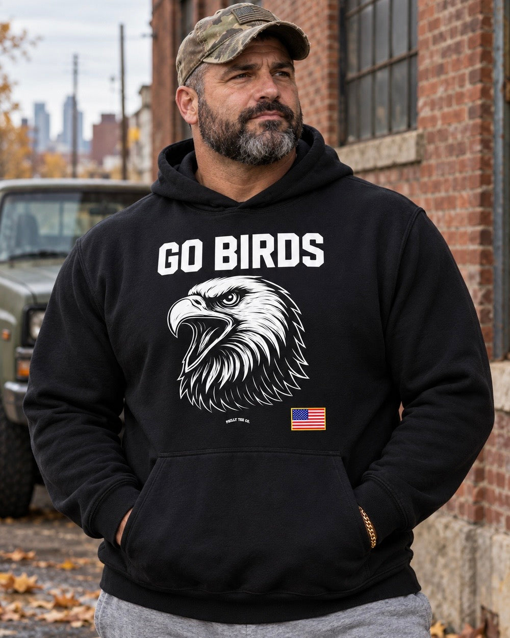 Go Birds Philadelphia Eagles Military Hoodie v2