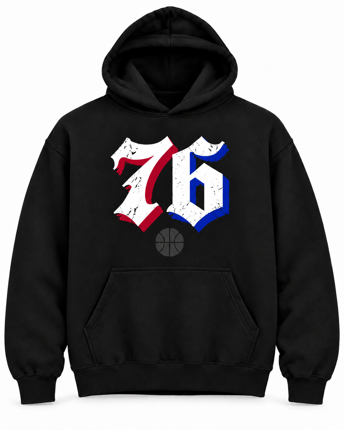 Sixers 76ers Gothic Style Vintage Grunge Hoodie – Philly Streetwear Pullover