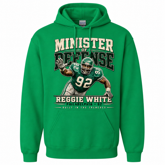 Reggie White Minister of Defense Hoodie – Philadelphia Eagles Football Hoodie