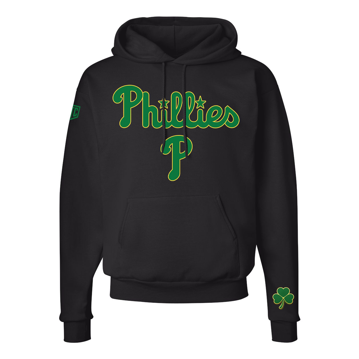 Philadelphia Phillies St. Patrick’s Day Hoodie – Irish Green & Gold Philly Shamrock Pullover