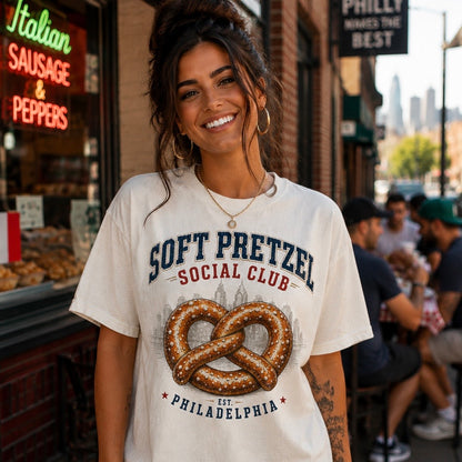 Soft Pretzel Social Club™ Philadelphia T-Shirt | Vintage Philly Pretzel Tee