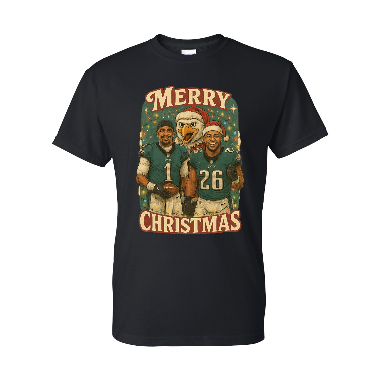 Jalen Hurts Saquon Barkley Merry Christmas Tee