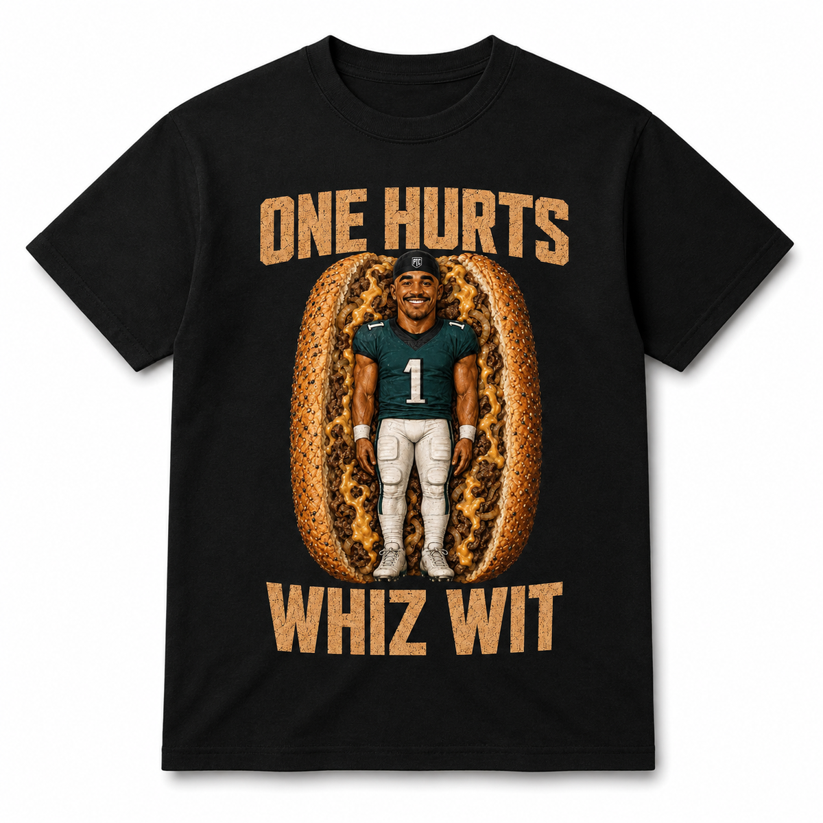 One Hurts Whiz Wit Tee – Philly Football Jalen Hurts Cheesesteak Shirt