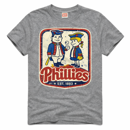 Vintage Philadelphia Phillies Phil & Phyllis T-Shirt – Retro Phillies Baseball Tee EST 1883