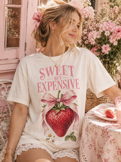 Sweet But Expensive™ Strawberry Bow Tee