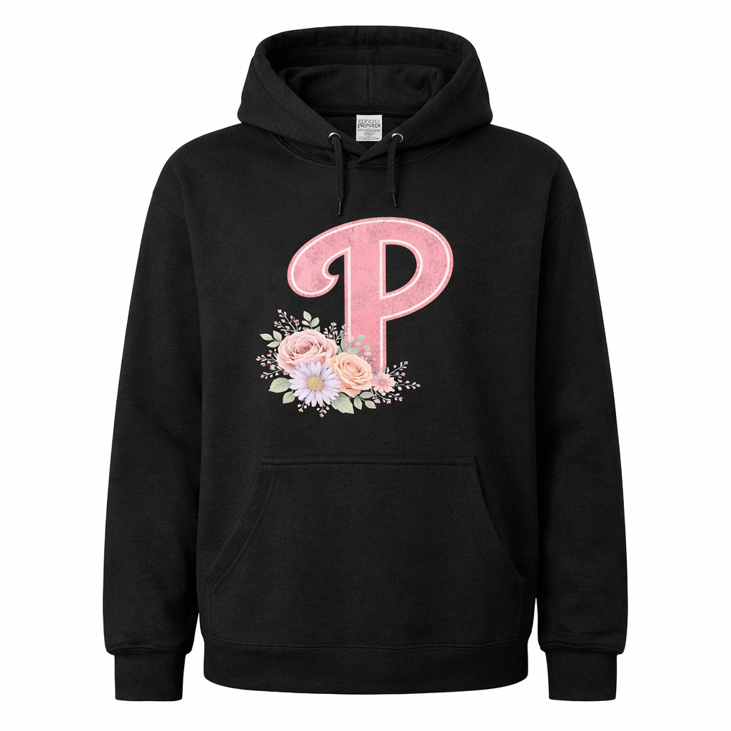 Philadelphia Phillies P Mother’s Day Floral Hoodie – Vintage Pink Phillies Sweatshirt, Women’s Philly Baseball Hoodie