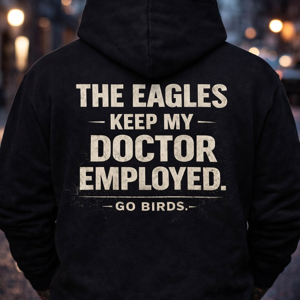 I’m Fine Eagles Hoodie – Funny Philadelphia Eagles Fan Hoodie, Go Birds Sweatshirt, Philly Football Hoodie, The Eagles Keep My Doctor Employed