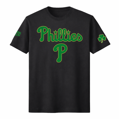 Philadelphia Phillies St. Patrick’s Day T-shirt – Irish Green & Gold Philly Shamrock Tee
