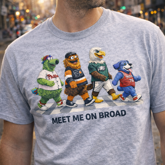 Meet Me On Broad Tee – Philly Mascot Crosswalk Shirt | Philadelphia Streetwear T-Shirt