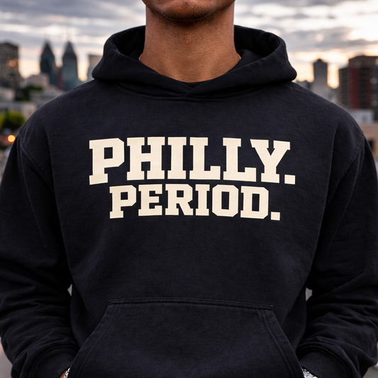 Philly Period Hoodie – Black Philadelphia Streetwear Pullover | Philly Tee Co