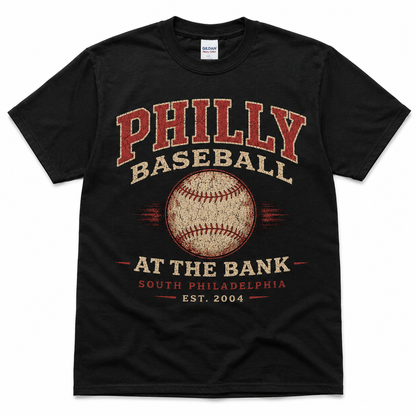 Philly Baseball At The Bank T-Shirt – Vintage Philadelphia Phillies Inspired Retro Baseball Tee