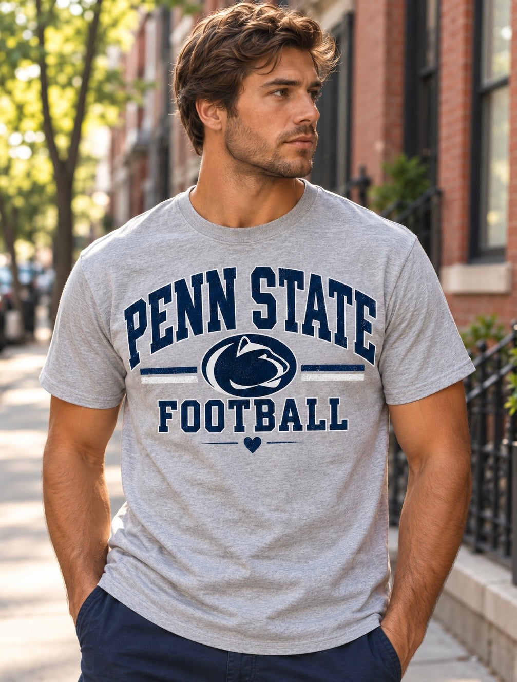 Penn State Football T-Shirt – Vintage Nittany Lions Grey Tee
