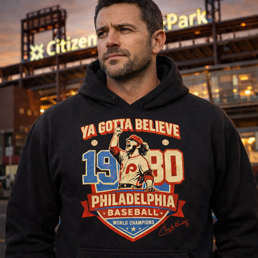 Edwin “Tug” McGraw Philadelphia Phillies 1980 World Champions Hoodie – Ya Gotta Believe Vintage Phillies Hoodie