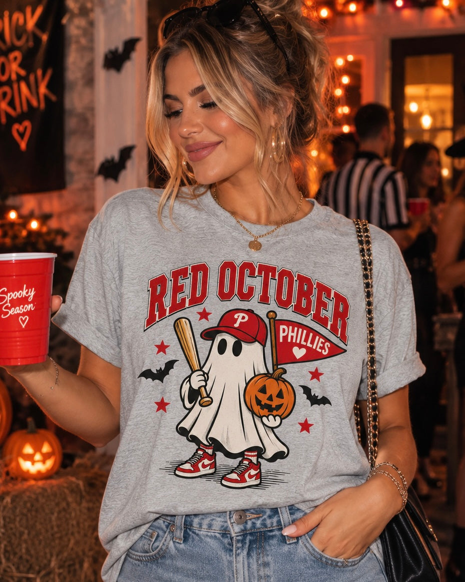 Red October Phillies Ghost T-Shirt – Sport Grey