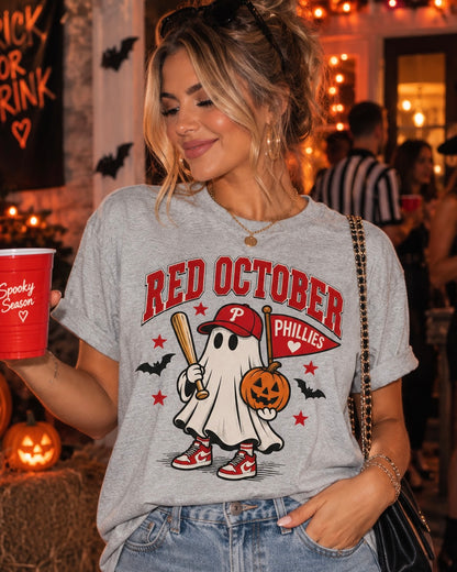 Red October Phillies Ghost T-Shirt – Sport Grey