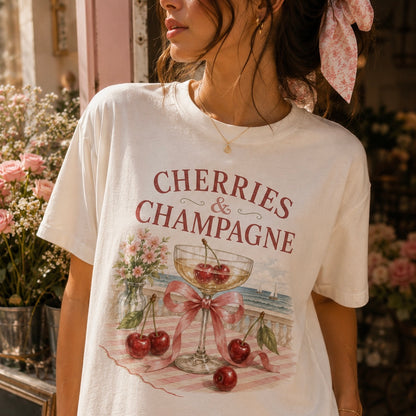 Cherries & Champagne™ Vintage Coastal Tee