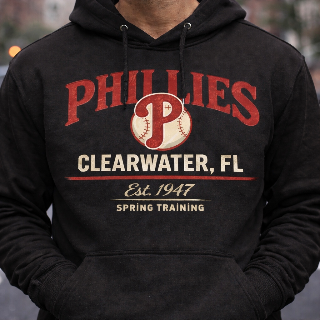 Phillies Clearwater Spring Training Hoodie – Vintage Philadelphia Baseball Hoodie