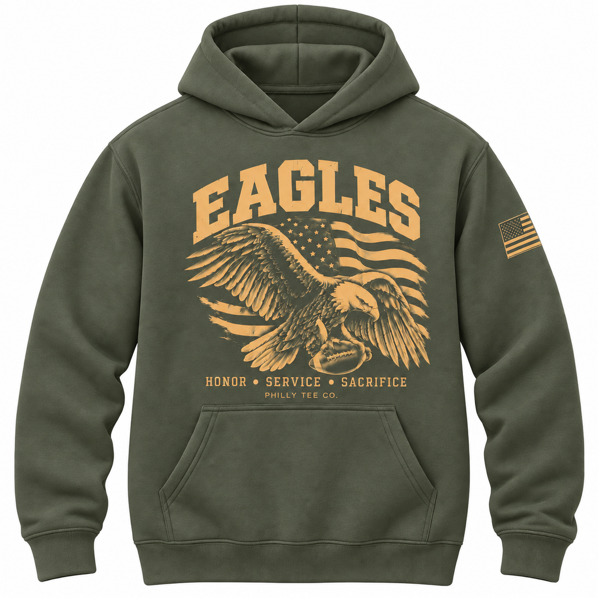 Philadelphia Eagles Military Hoodie – Honor Service Sacrifice Veteran Football Sweatshirt