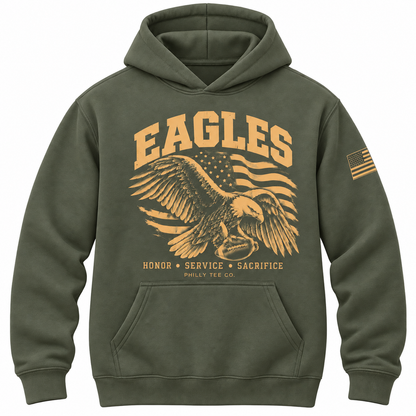 Philadelphia Eagles Military Hoodie – Honor Service Sacrifice Veteran Football Sweatshirt