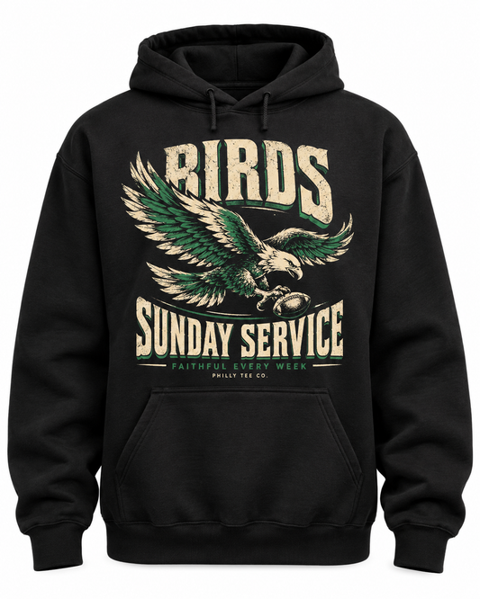 Birds Sunday Service Eagles Hoodie – Black
