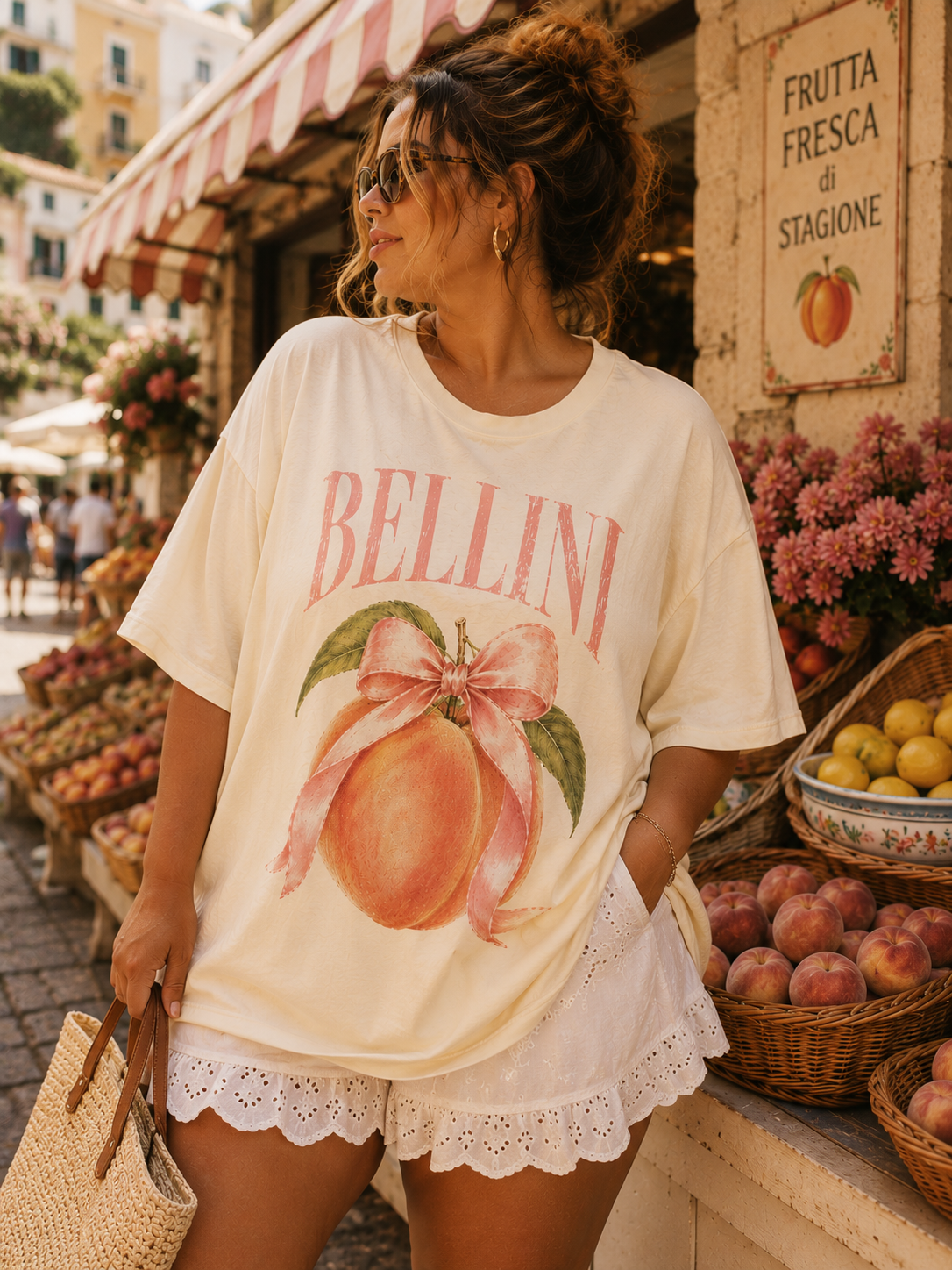 Bellini™ Peach Bow Tee | Women’s Graphic T-Shirt
