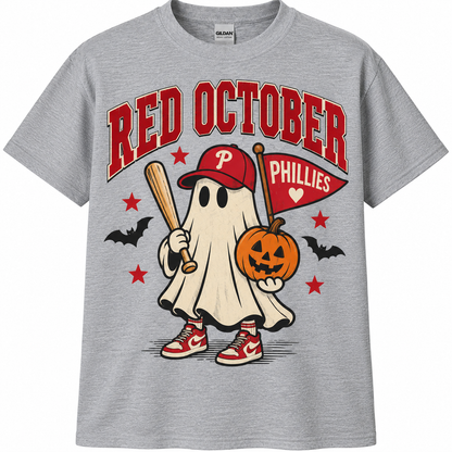 Red October Phillies Ghost T-Shirt – Sport Grey