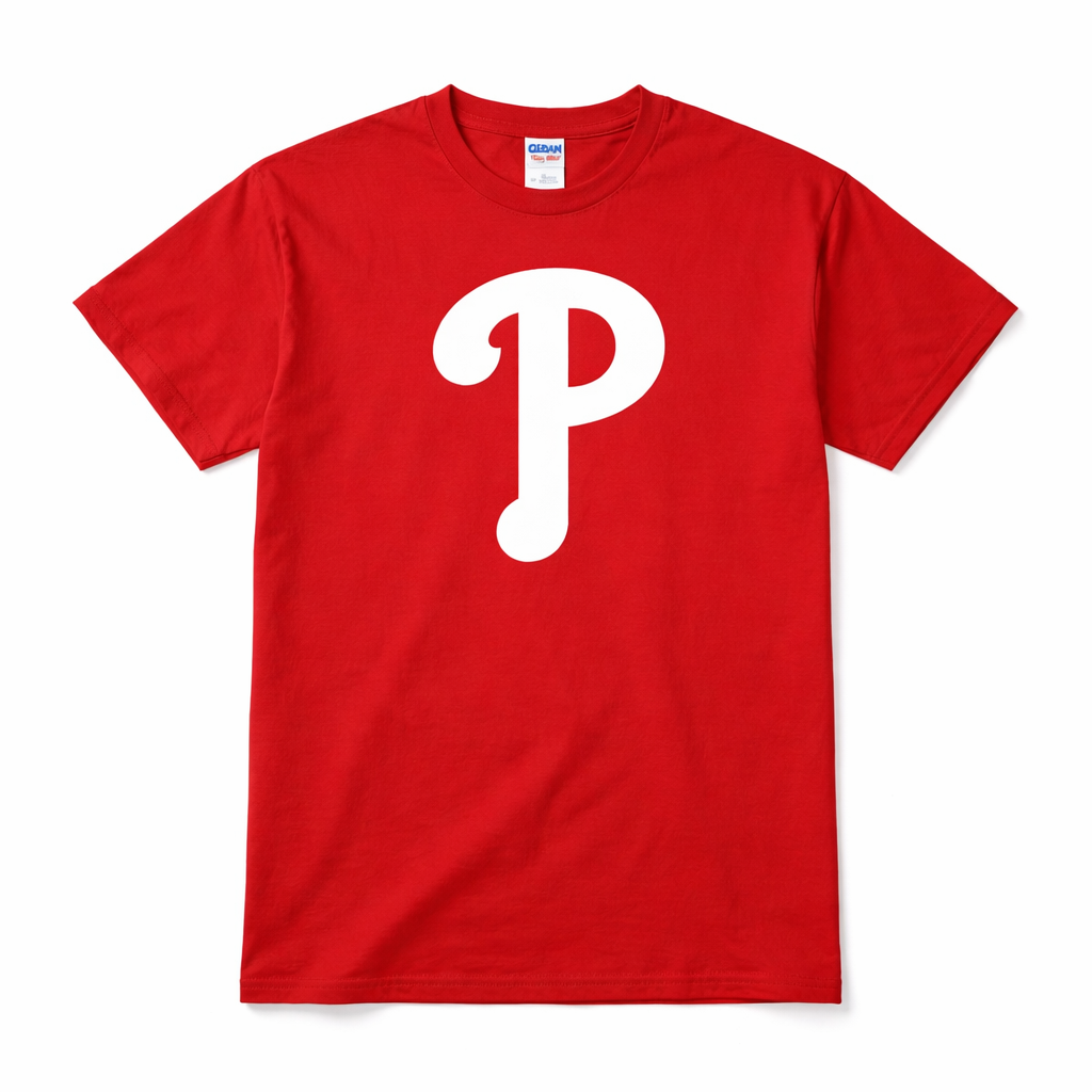 Philadelphia Phillies T-Shirt – White P on Red Shirt, Vintage Phillies Tee, Citizens Bank Park Shirt, Red October Philly Baseball Tee