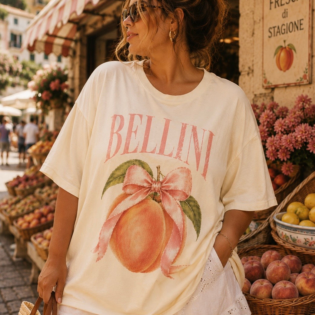 Bellini™ Peach Bow Tee | Women’s Graphic T-Shirt
