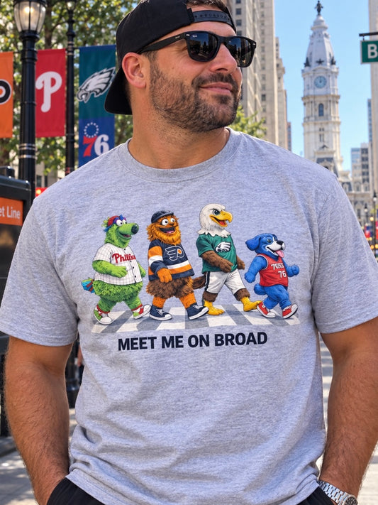 Meet Me On Broad Tee – Philly Mascot Crosswalk Shirt | Philadelphia Streetwear T-Shirt