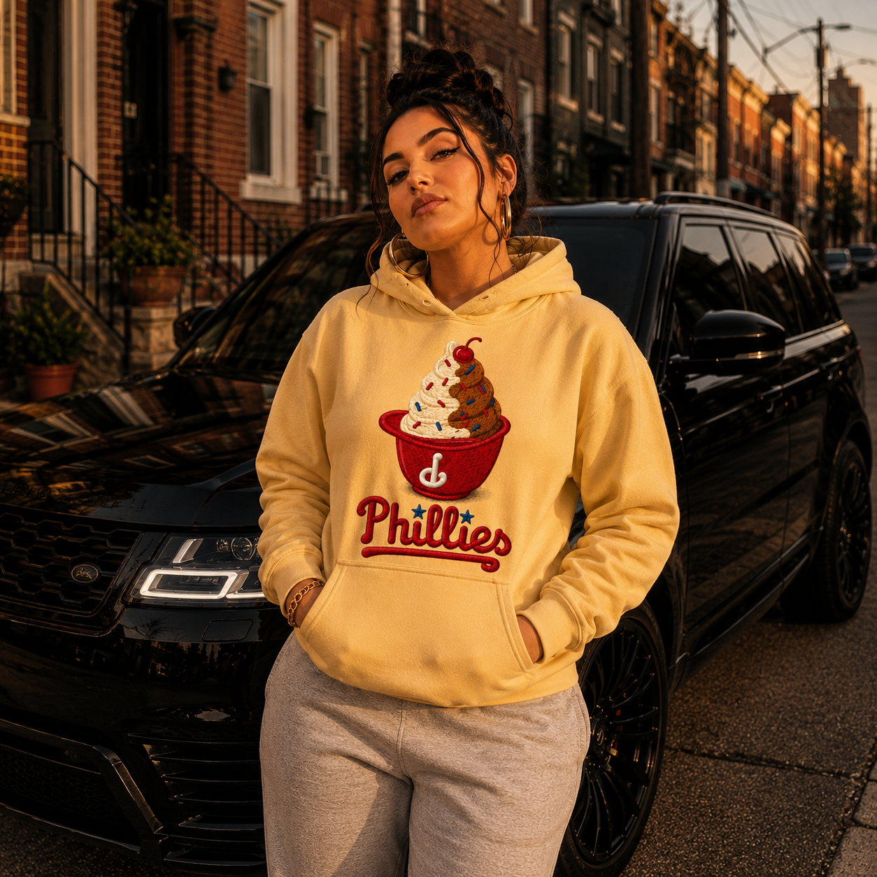 Cute Phillies Ice Cream Hoodie | Philadelphia Water Ice & Soft Serve Hoodie