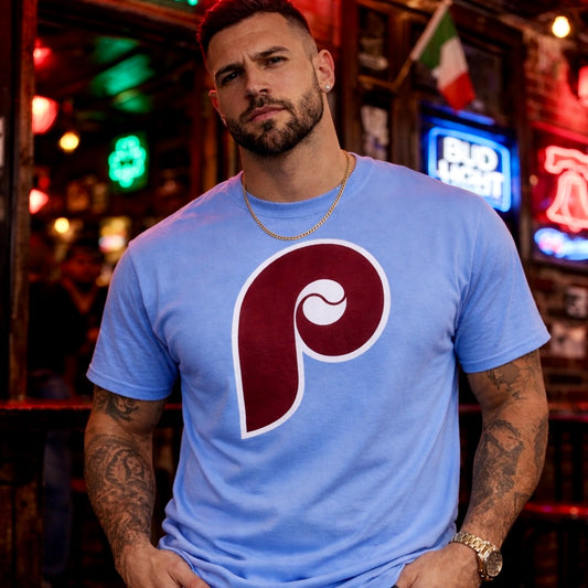 Philadelphia Phillies Carolina Blue Baseball T-Shirt – Retro Philly Fan Shirt – Built for Game Day & Everyday