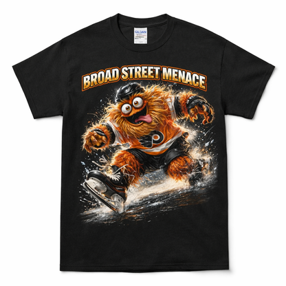 Broad Street Menace Tee – Gritty Philly Hockey Mascot Shirt, Philadelphia Streetwear, Flyers Inspired Graphic T-Shirt