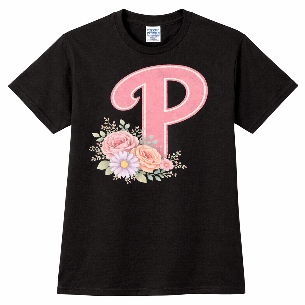 Philadelphia Phillies P Mother’s Day Floral Tee – Vintage Pink Phillies Shirt, Women’s Philly Baseball T-Shirt