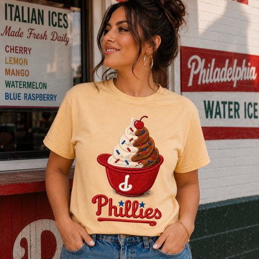 Phillies Water Ice & Soft Serve T-Shirt | Cute Philadelphia Summer Baseball Tee