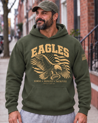 Philadelphia Eagles Military Hoodie – Honor Service Sacrifice Veteran Football Sweatshirt