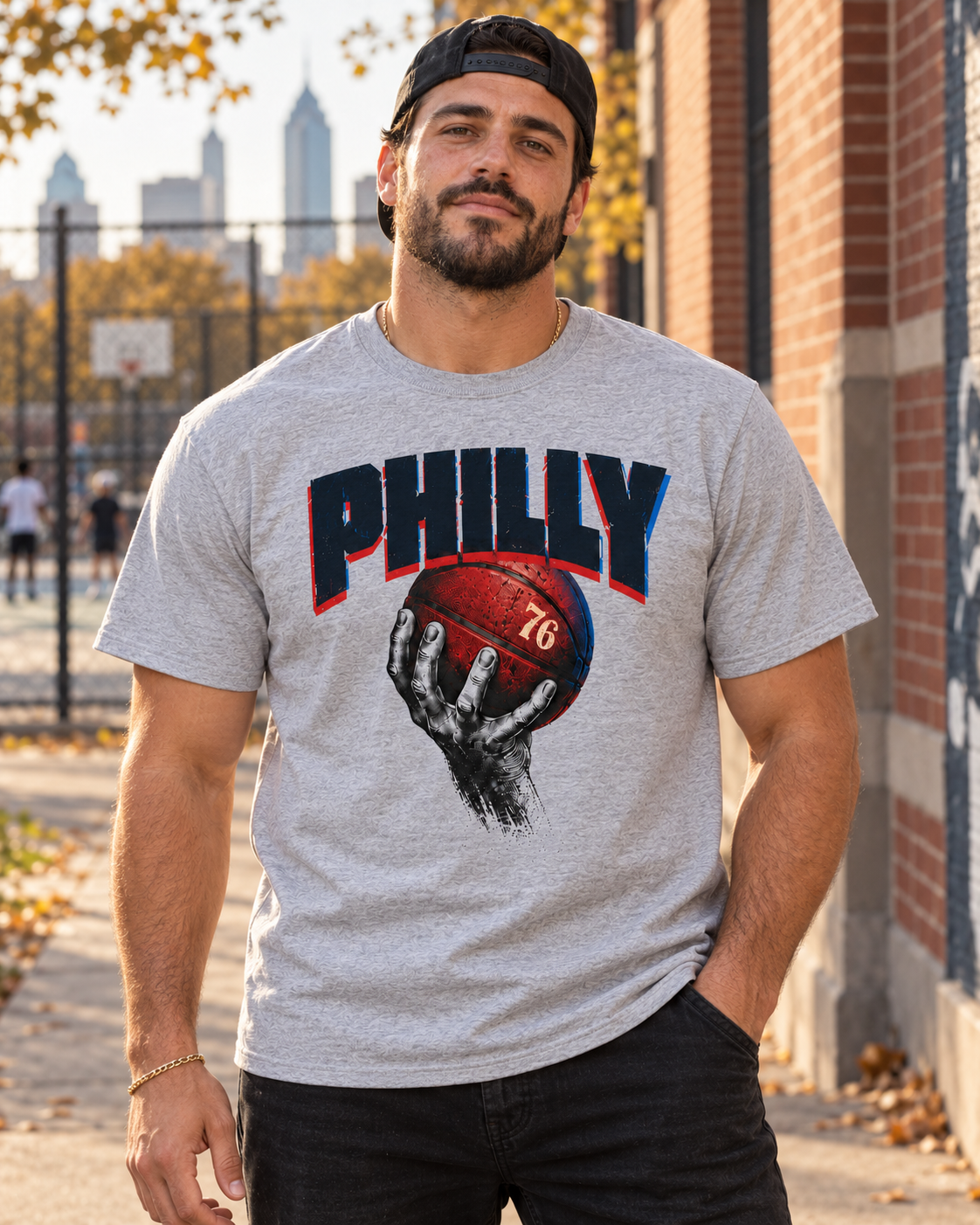 Philly Grip 76 Sixers T-Shirt – Sports Grey