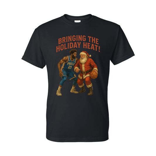 Bringing the Holiday Heat – Philadelphia Basketball Christmas T-Shirt | Vintage Santa vs Sixers Tee